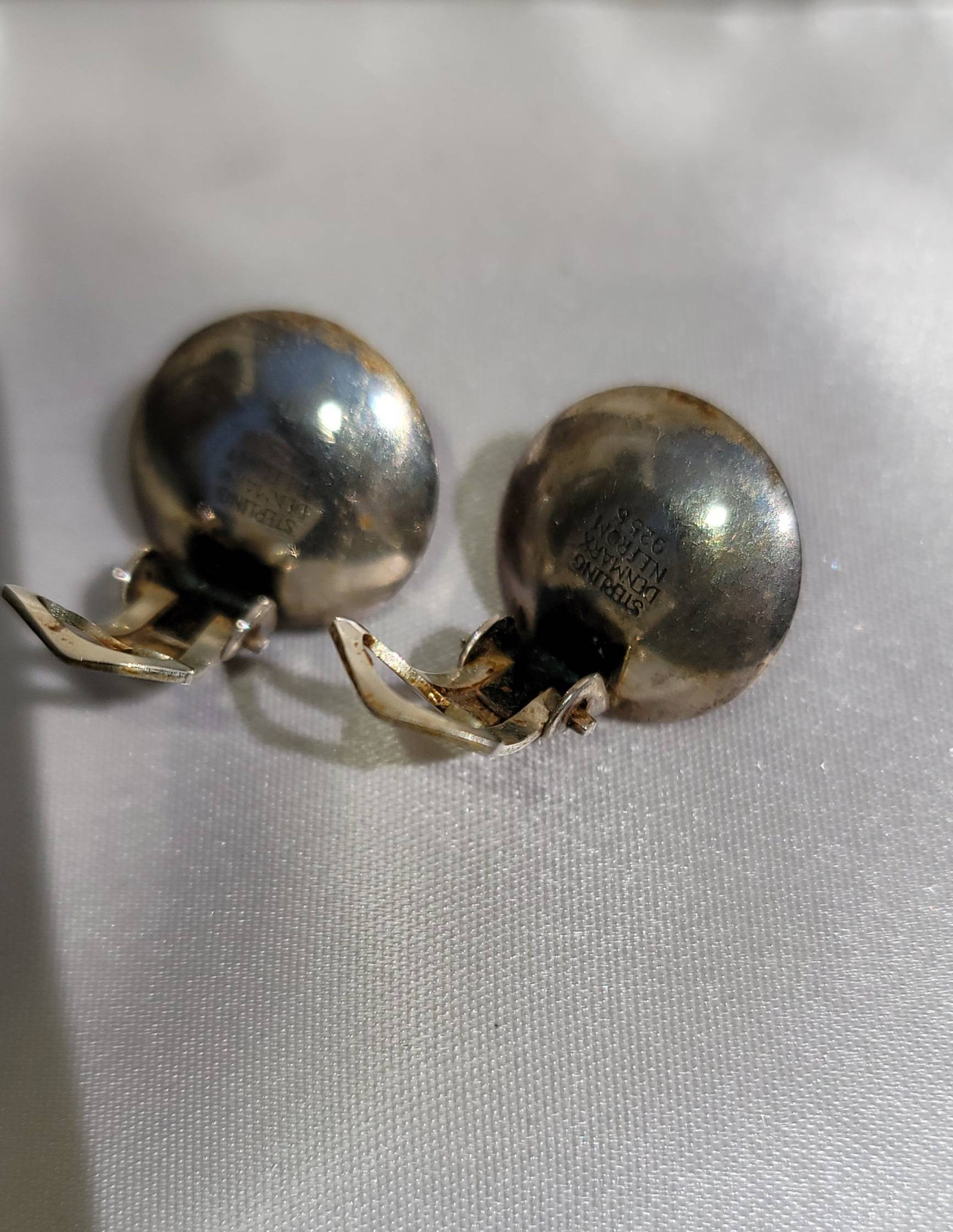 Vintage N.E.From Denmark Sterling and Amber Earrings | Etsy