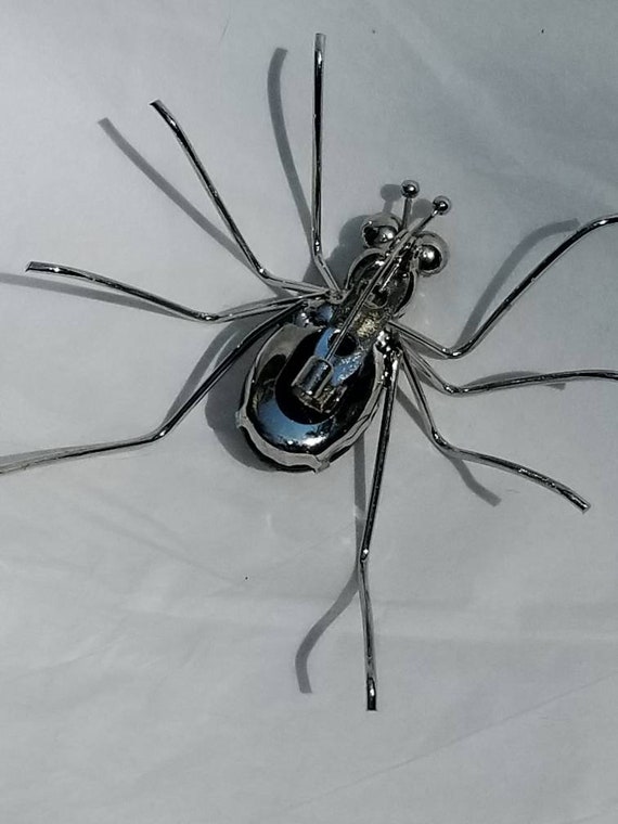 Silver and Black Spider Pin - image 2