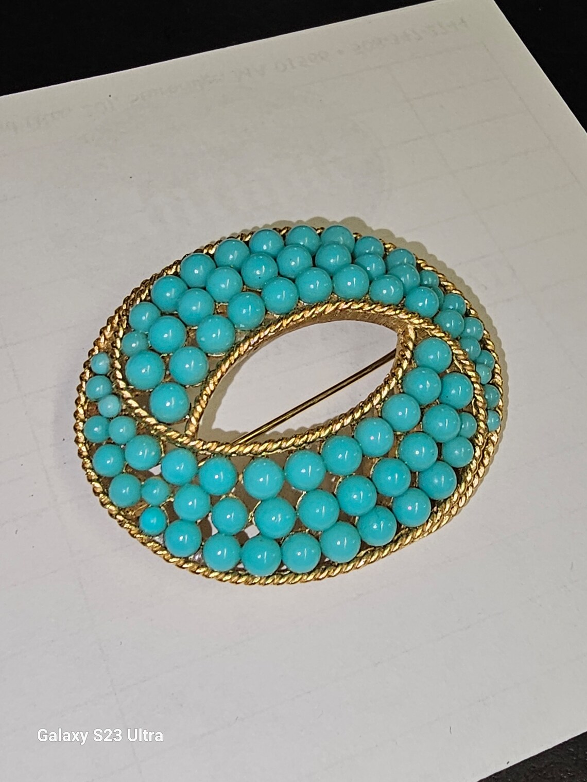 Vintage 1960s Trifari Turquoise Blue Ball Brooch - Etsy
