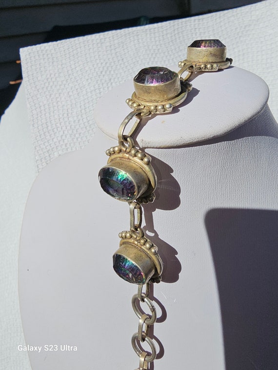 Aurora Borealis and Sterling Silver Bracelet - image 3