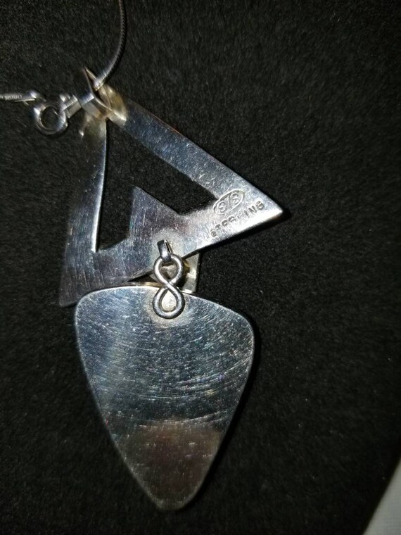 Sterling Silver Modernist Pietersite Pendant Neck… - image 5