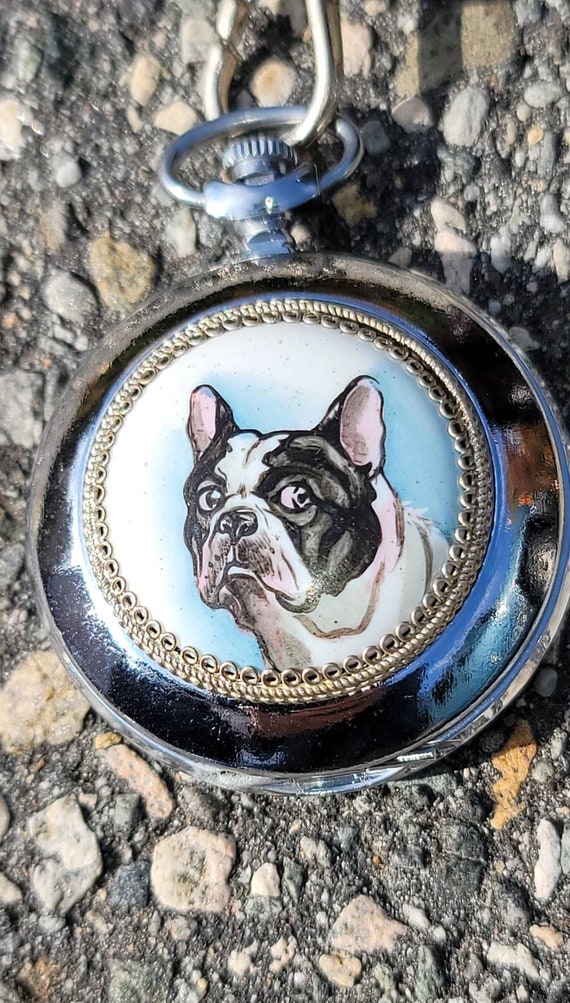 French Bulldog  Pocket Watch