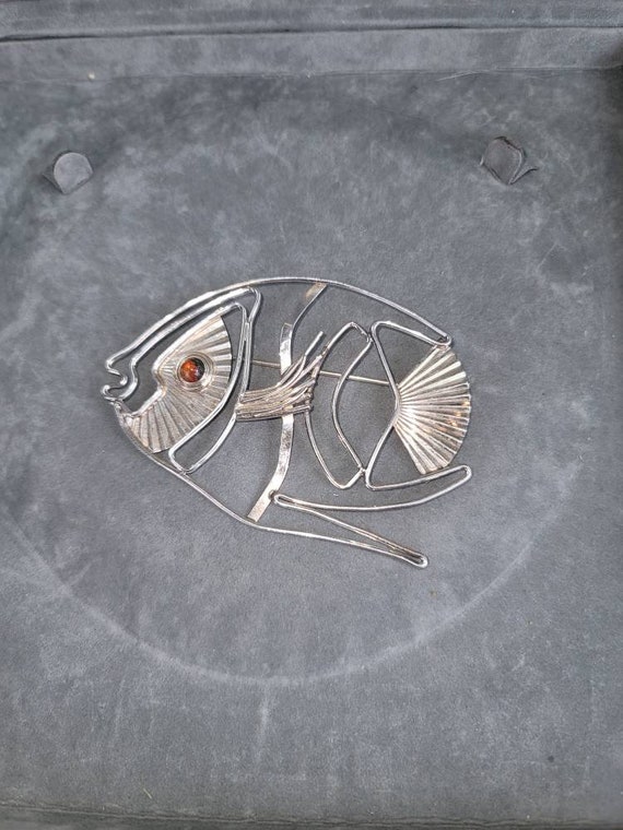 Mid Century Modern Sterling Silver Fish - image 3