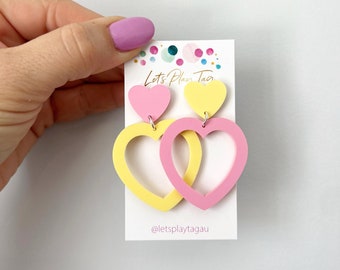 Yellow and Pink Chain of Hearts