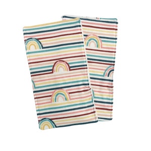 Colorful Rainbow Burp Cloths, Burp Cloth Set, Rainbow Burp Cloths image 1