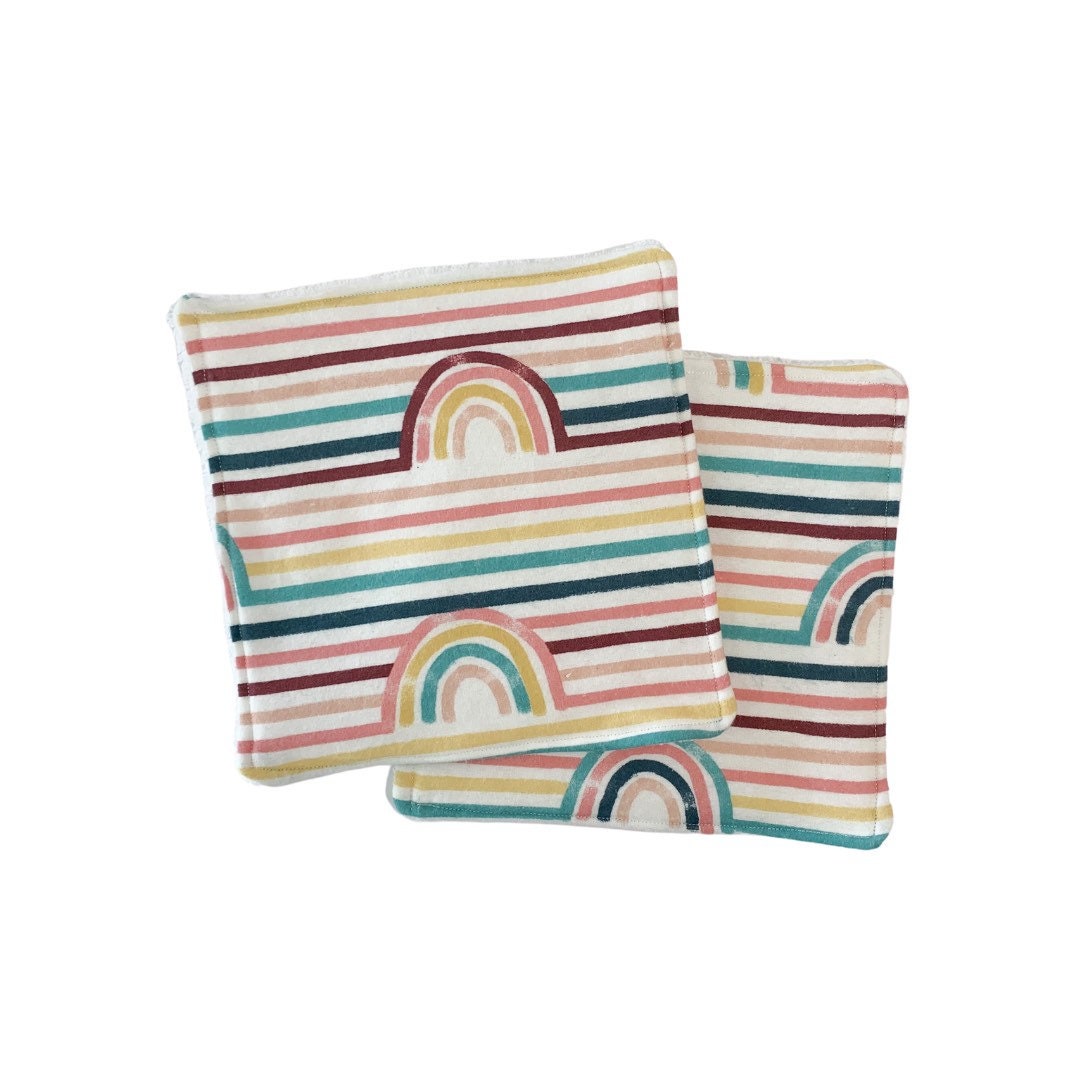 Colorful Rainbow Washcloths Washcloth Set Rainbow Washcloth Etsy