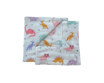 Colorful Dino Washcloths, Baby Washcloths, Kids Washcloths, Dinosaurs, Soft, Bath Time, Pastel Colors