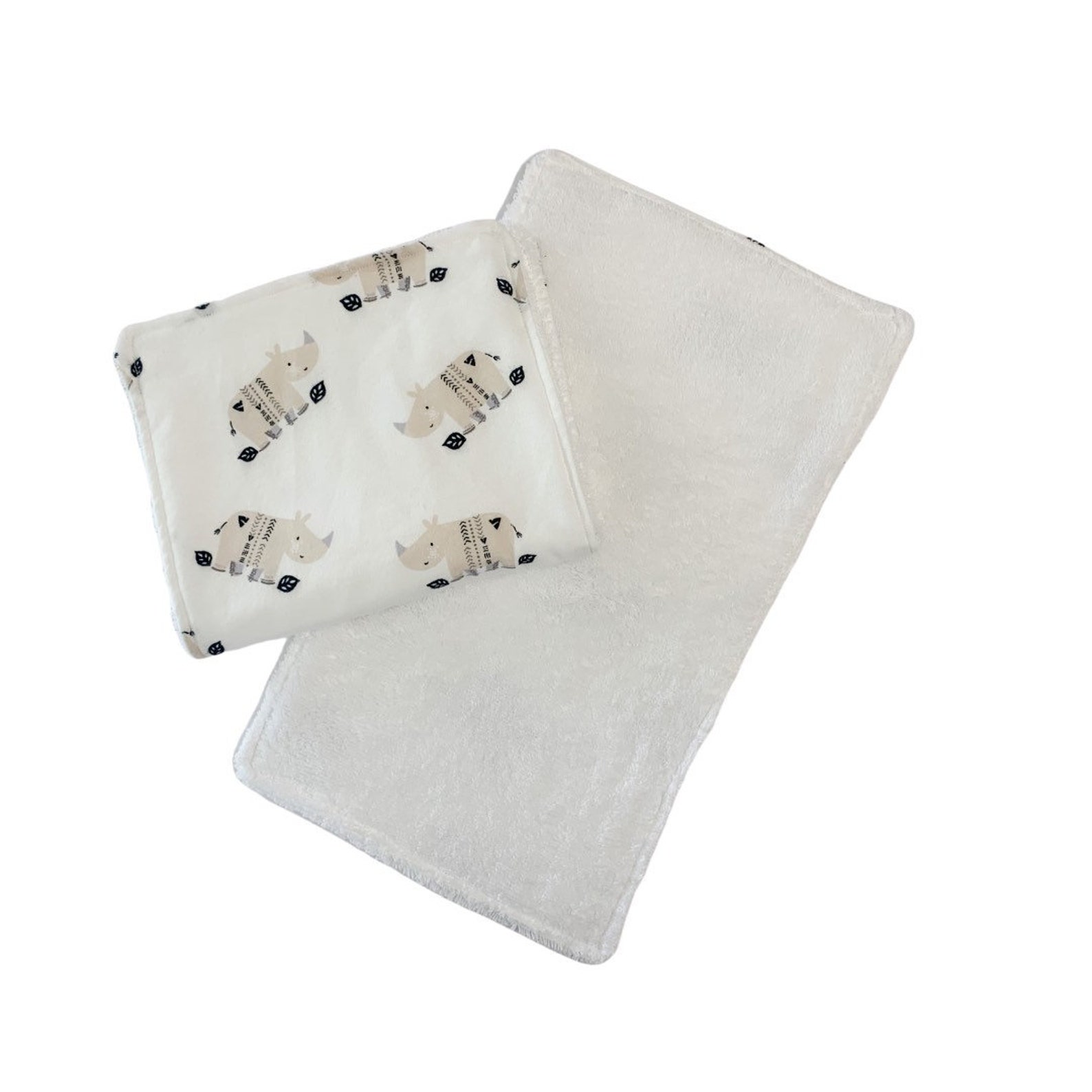 Rhino Baby Burp Cloth Rhinoceros Burp Cloths Juego de paños Etsy España
