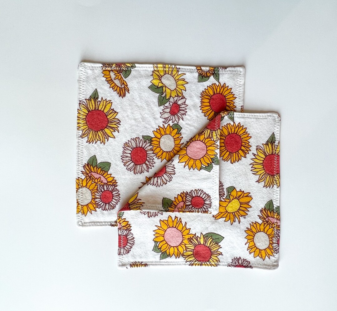 Sunflower Bath Washcloths, Baby Washcloths, Kids Washcloths, Yellow