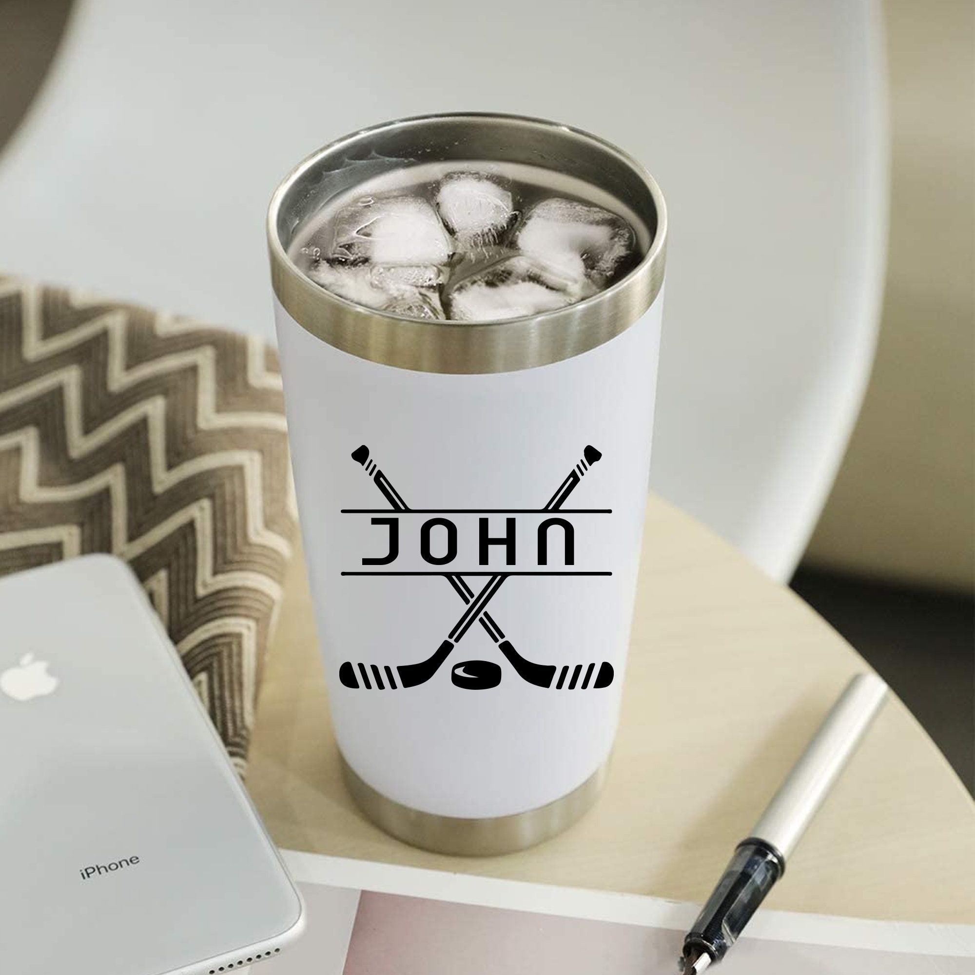 Hockey Personalized Tumbler Hockey Tumbler Hockey Etsy