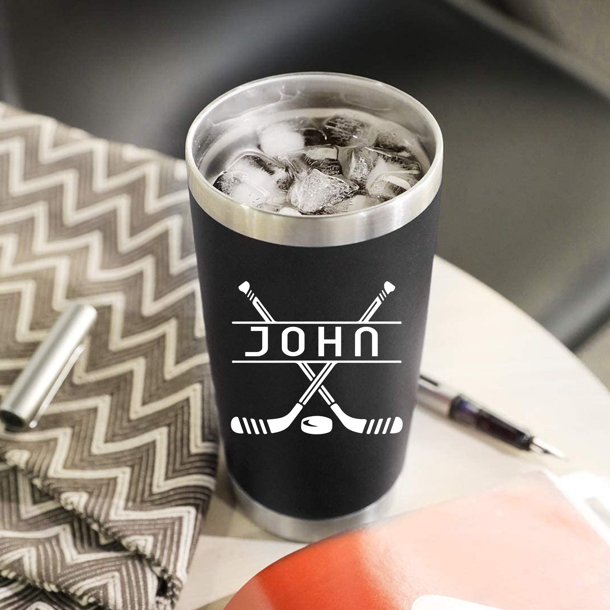 Hockey Personalized Tumbler Hockey Tumbler Hockey Etsy