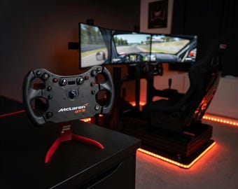 Sim Racing Wheel Stand | Fanatec QR1 QR2 & Simucube 2 | Desk Tabletop Mount 3D Printed