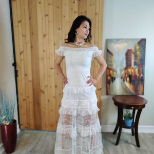 calvin klein white off the shoulder dress White Embroidered Off The Shoulder Dress
