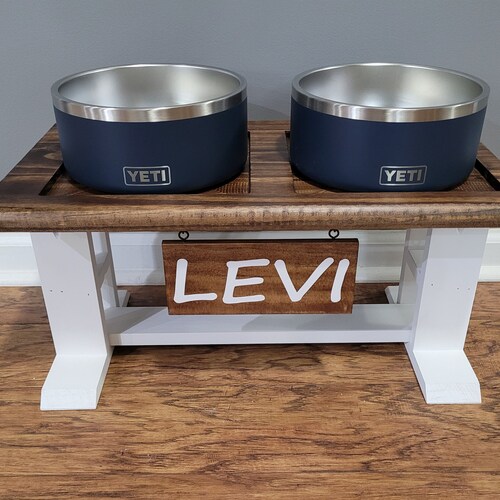 Yeti Raised Dog Bowl Stand Elevated Pet Bowl Feeder Etsy