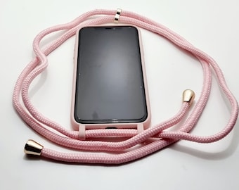 Práctica cadena de teléfonos móviles iPhone 11; estuche para teléfono móvil con cordón para colgar; Estuche para collar con estuche protector de cinta
