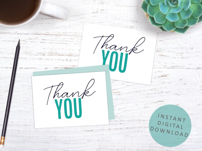 Mini Thank You Cards Printable Digital Download A7 Size Card Etsy Mini Thank You Cards Printable Digital Download A7 Size Card Etsy