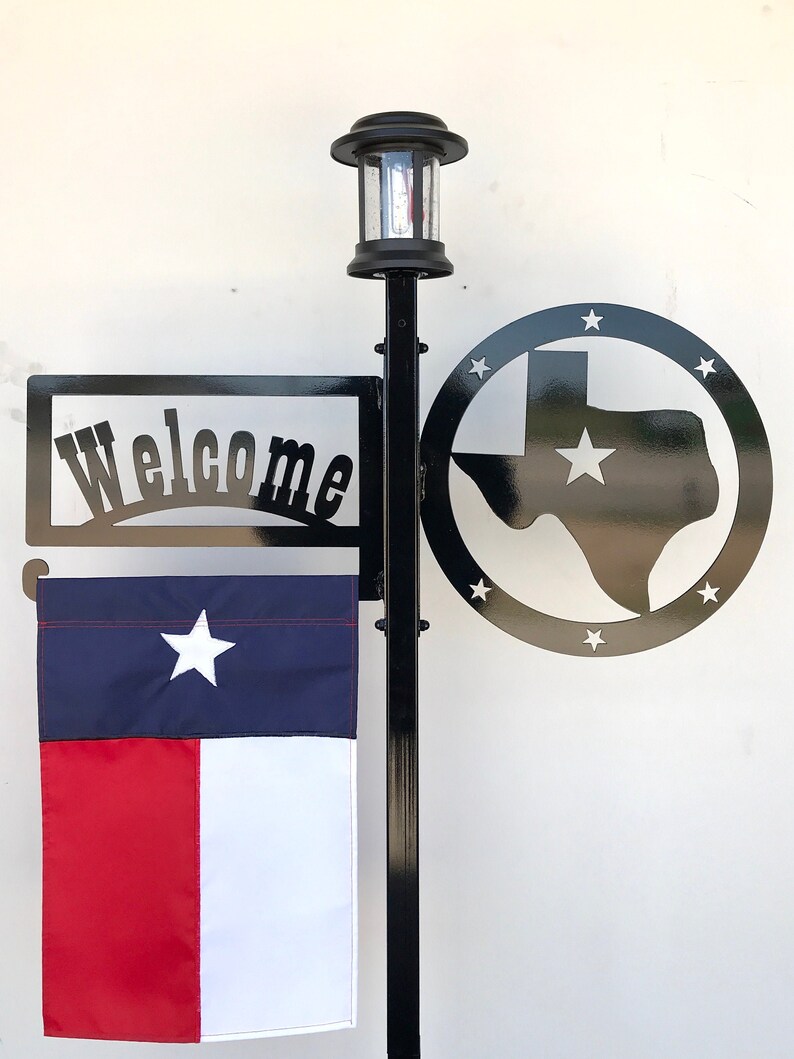 Texas Shape Outdoor Solar Yard Light Garden Flag Stand With a Etsy