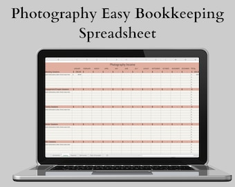 Photography Bookkeeping Spreadsheet | Easy Income & Expense Tracker