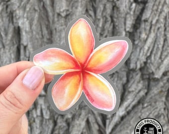 Pink Plumeria Flower Sticker