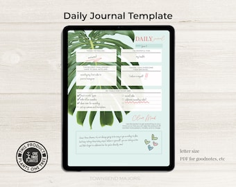 Daily Journal Template, Digital Daily Journal, Goodnotes Template, Undated Daily Journal