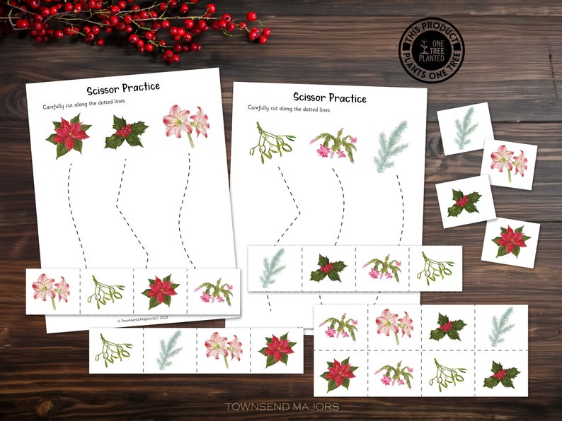 Winter Plants, Printable Activities for Kids, Art Activities for Kids, Printable Coloring Pages, Scissor Skills, Tracing image 3