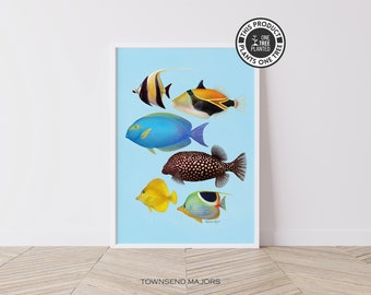 Tropical Fish Art, Colorful Fish Art, Salt Water Fish, Ocean Gift, Hawaii Wall Art, Instant Download
