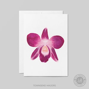 Purple Orchid Flower 5 x 7 inch Note Card