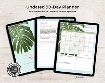 90 Day Goal Planner Goodnotes Planner, Goal Planner Template, Digital Planner, Printable Planner