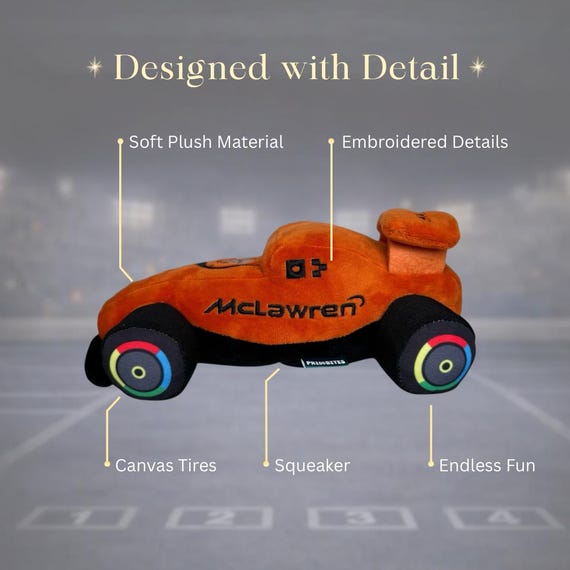 Race Car Dog Toy | Plush Squeaky Toys for Motorsport Fans | Pet