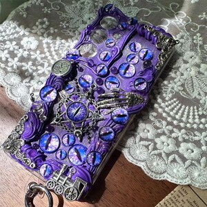 Coque pour téléphone et chaîne personnalisées faites à la main - Décodeur gothique 3D - Veilleuse multiple globe oculaire monstre - Fabriquée sur commande pour iPhone, Samsung, etc.