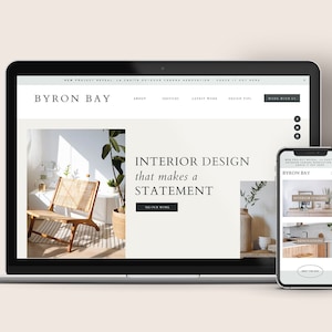 Squarespace 7.1 for Website Template Kit for Interior Design Styling, Product Make Your Own Design Website Easy to Use DIY Business