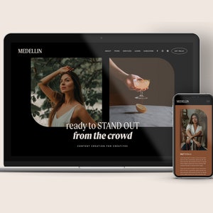 Squarespace 7.1 for Website Template Kit for Course Creators Educators Social Media Marketing Agencies Copywriter Boho Make Own Design