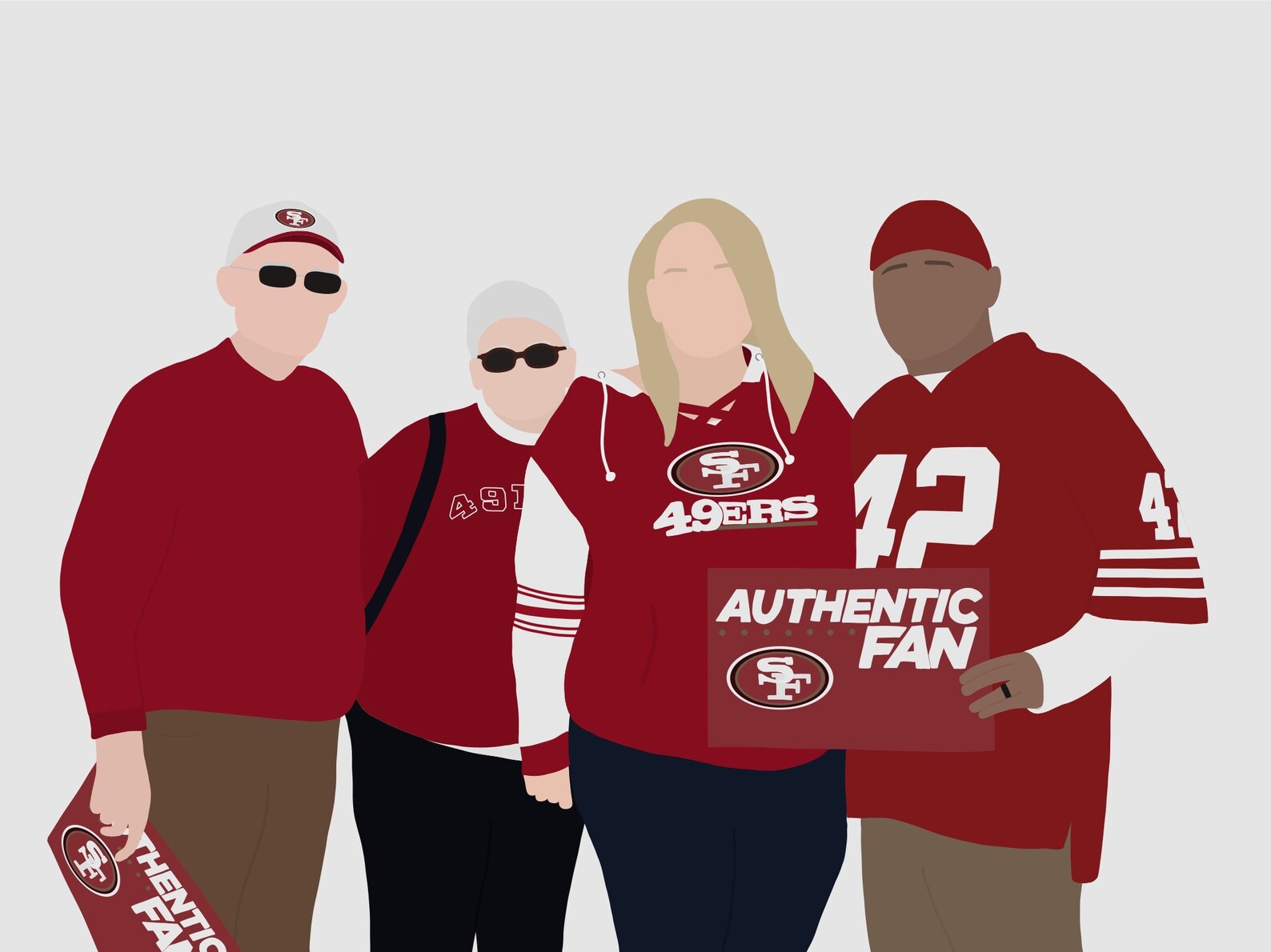 GROUP Custom Minimalist Portrait From Photo // Digital Etsy