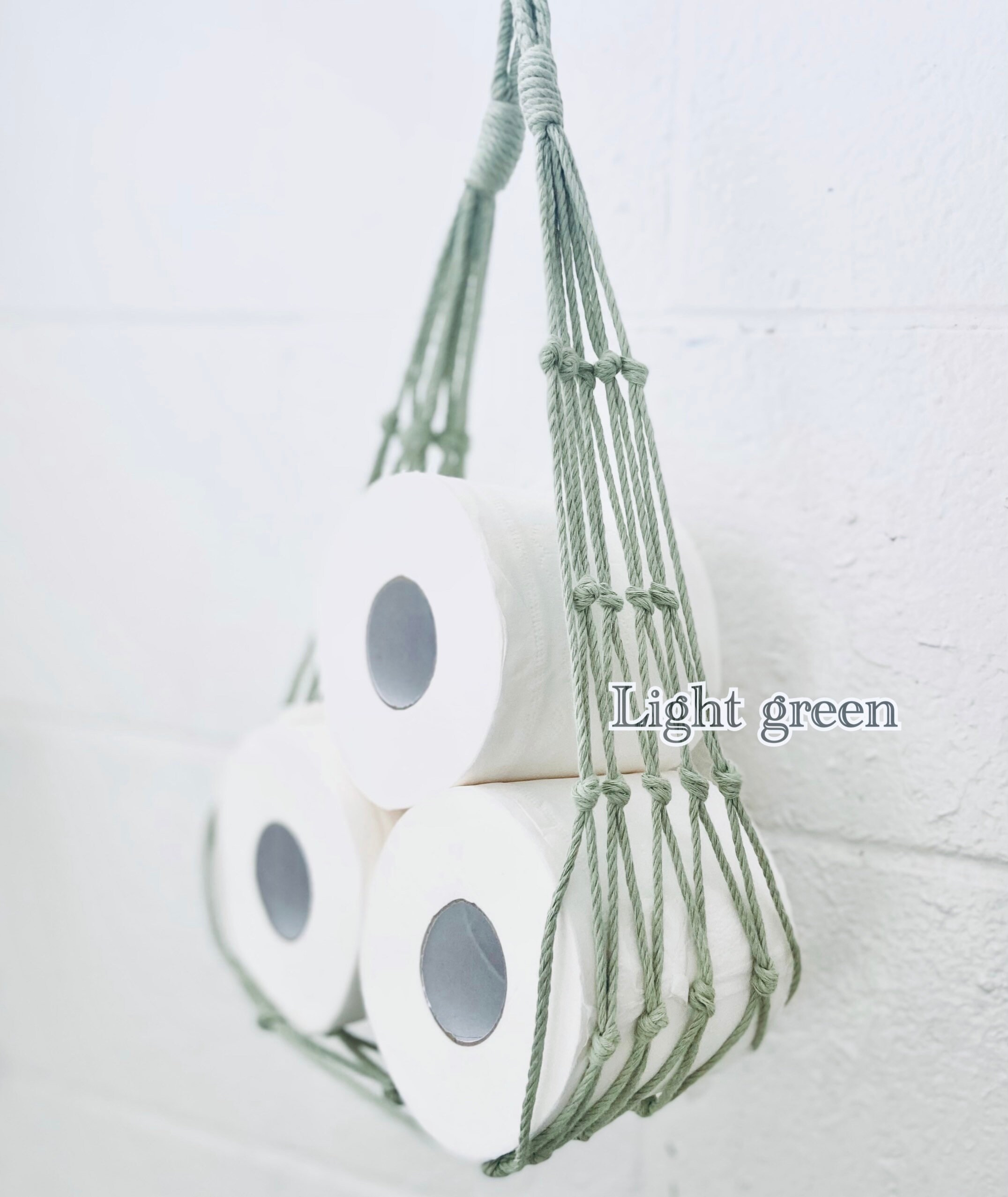 Macrame toilet paper hammock / Toilet paper roll storage / Etsy