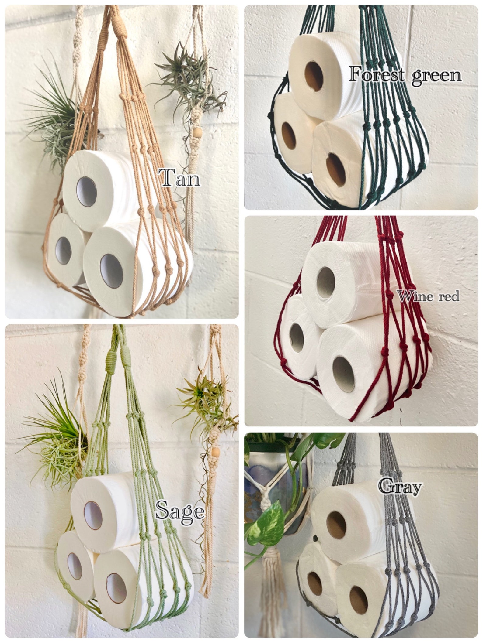 Macrame Toilet Paper Hammock / 22 Colors Available / Toilet Etsy