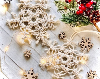 Macrame snowflake ornaments / 27 colors / Macrame  ornaments /Boho decor