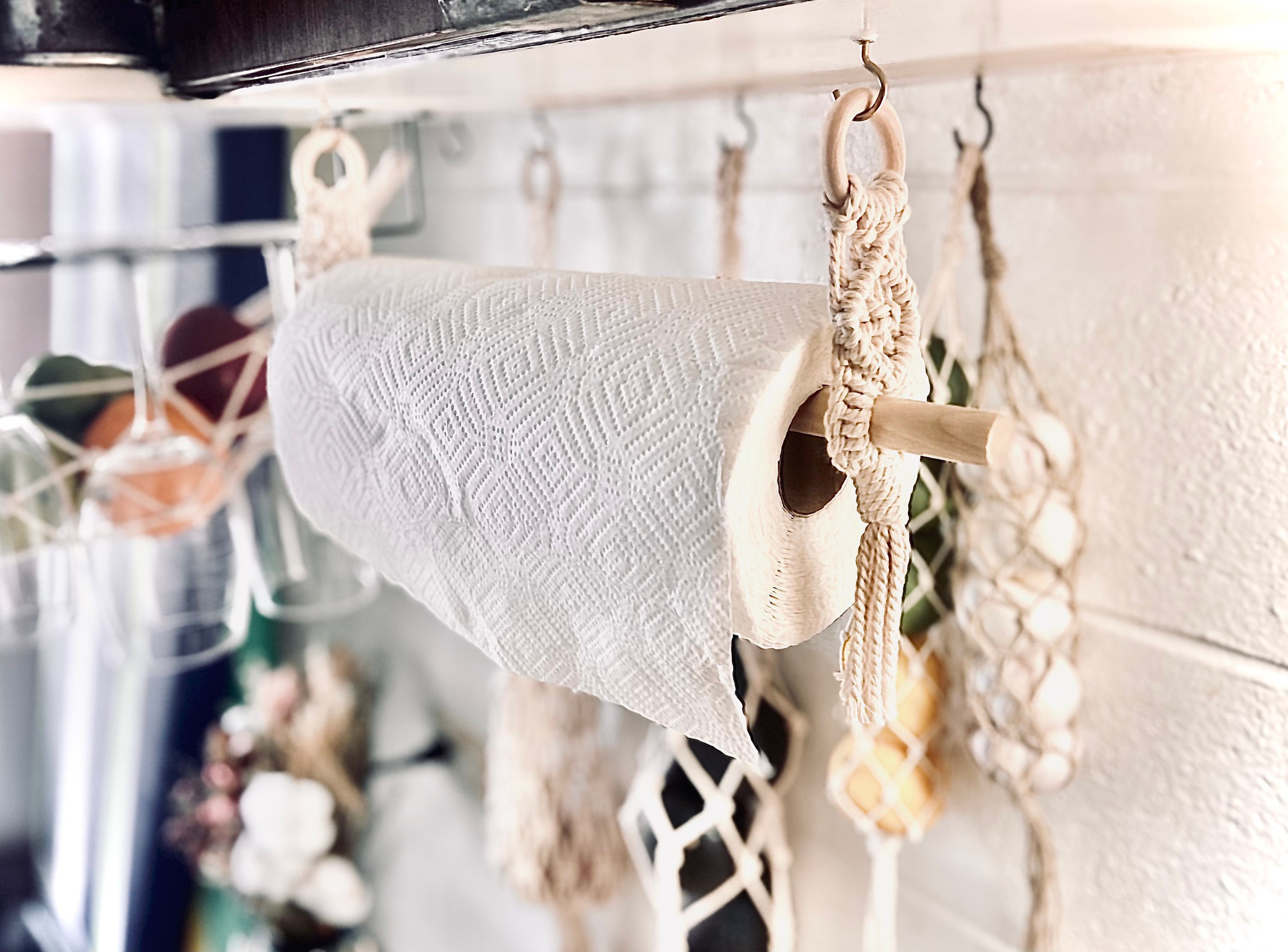 Hang paper towels inside cabinet with command strips  Kitchen paper towel, Paper  towel holder, Kitchen paper