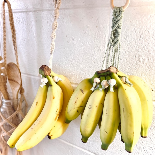 Macrame banana hanger / 27 colors / Macrame fruit Storage / Banana Keeper