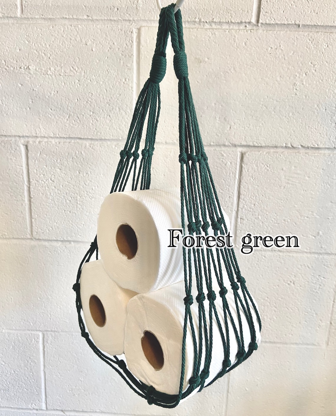 Macrame toilet paper hammock / Toilet paper roll storage / Etsy