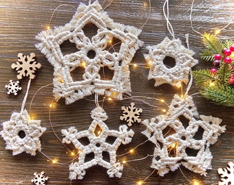 27 colors / Christmas star ornaments / Macrame Star candle mat / Star coaster Macrame hanging star ornament