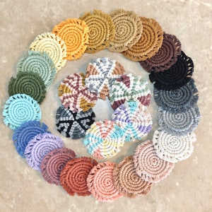 Set of 2 or 3  Car cup holder macrame coasters /  Mini cupholder coasters / Car accessories