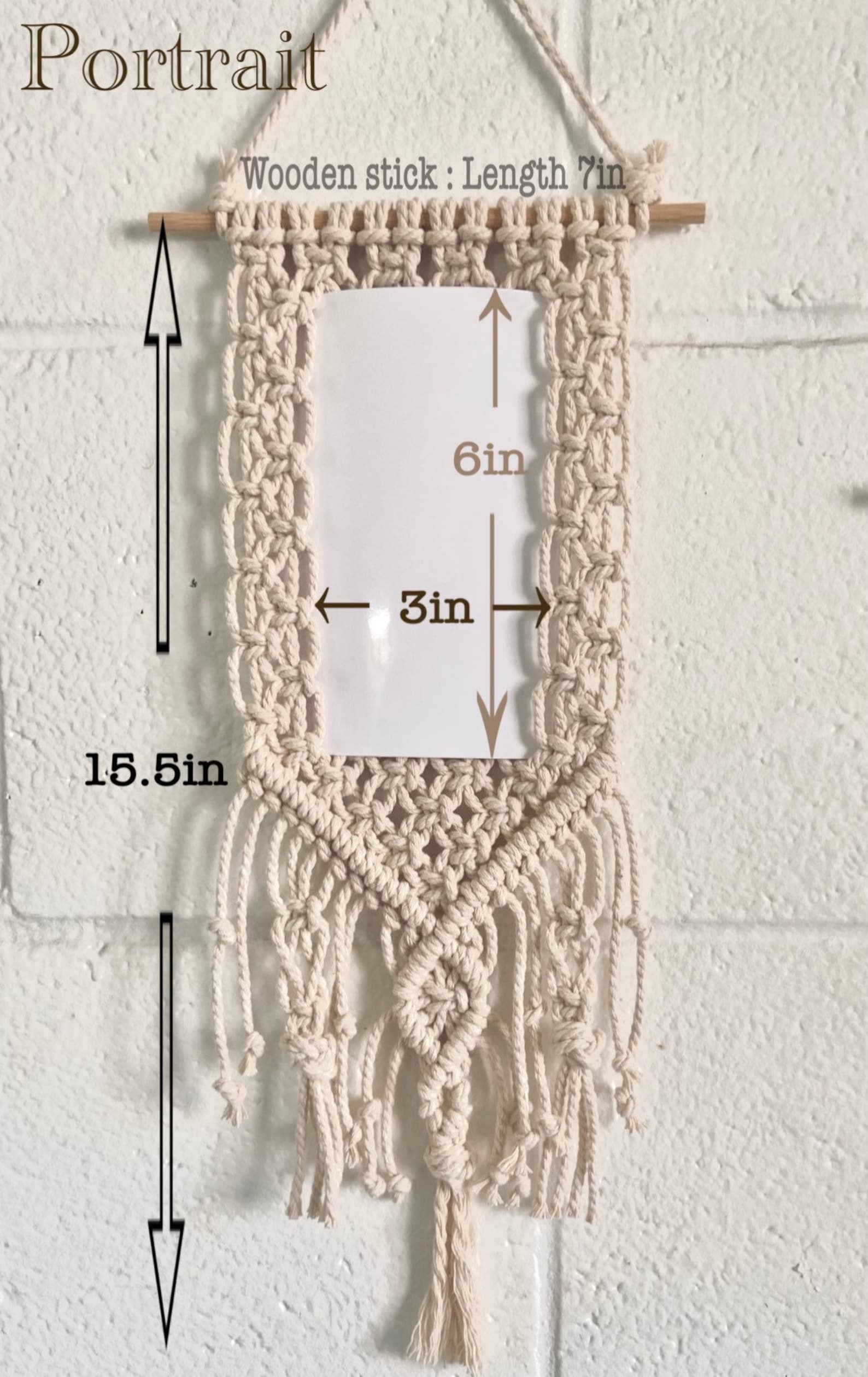 Macrame photo frame / Macrame wall hanging tapestry picture Etsy