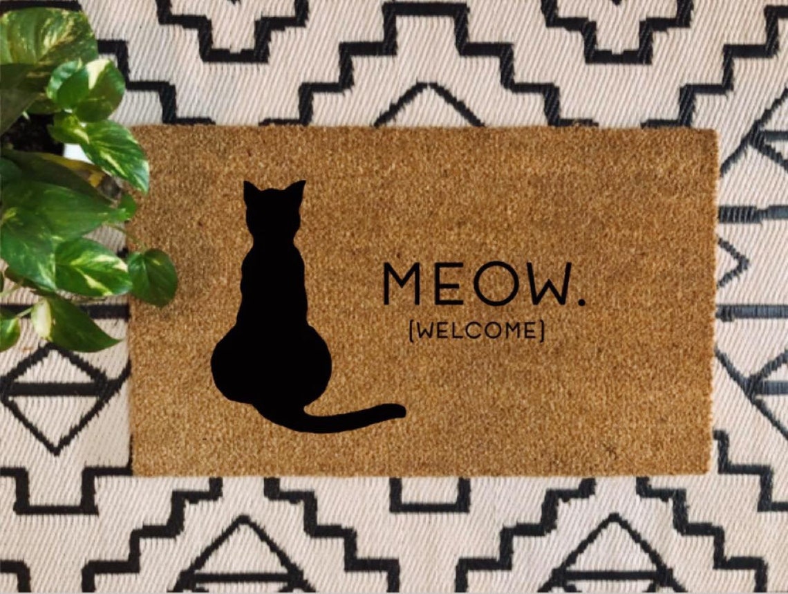 Meow Doormat Cat Doormat Cat Lover Pet Doormat Etsy