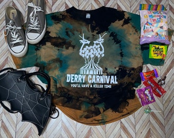 Derry Carnival Tie-Dye T-Shirt; Pennywise IT T-Shirt; Halloween T-Shirt