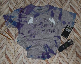 Future Professional Ghost Hunter Youth T-Shirt; Halloween T-Shirt; Tie Dye T-Shirt; Ghost Hunting T-Shirt