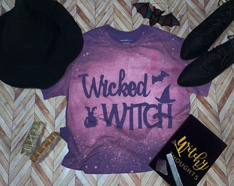 Wicked Witch Bleached T-Shirt; Halloween T-Shirt'