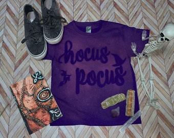 Hocus Pocus Bleached T-Shirt; Halloween T-Shirt; Witch T-Shirt
