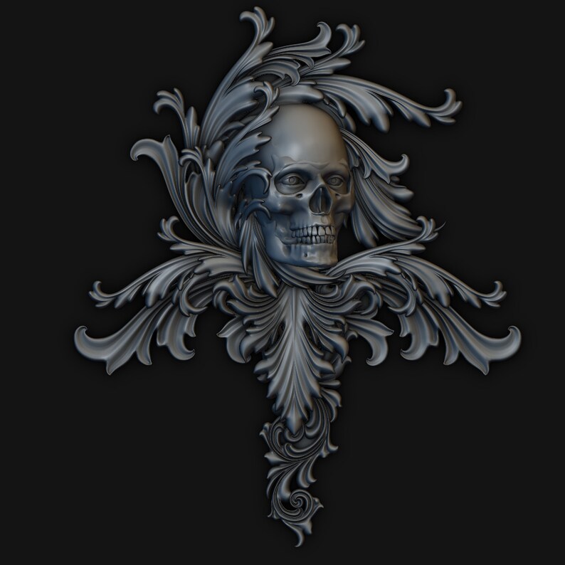 Skull decor 3d stl models for artcam and aspire Programmes Etsy