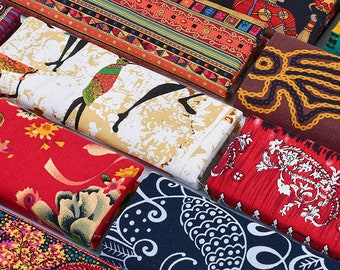 Bohemian Fabric, Indian Style Fabric, African Ethnic Boho Fabric, Thin  Lightweight Fabric, Upholstery Home Decor Fabric By the Half Yard