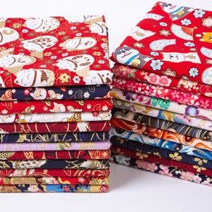 Japanese Fabric, Pure Cotton, Sewing Fabric, By the Half Yard